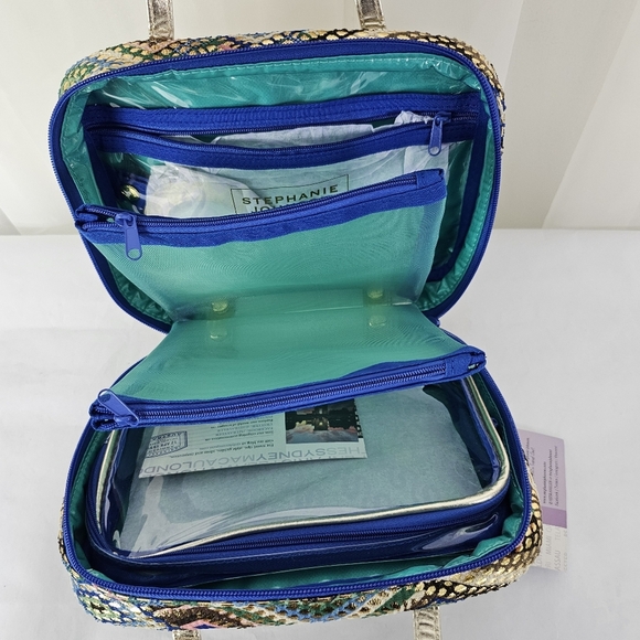 Stephanie Johnson Cosmetic Case Multicolor Geometric Travel Bag - Picture 4 of 7